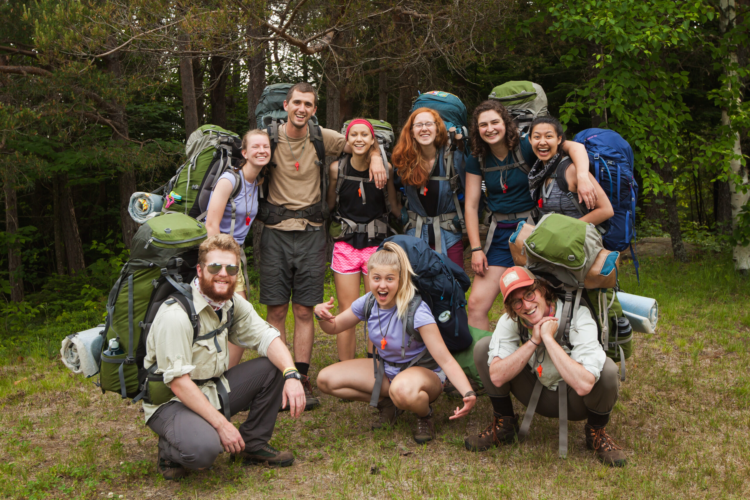 group of backpackers