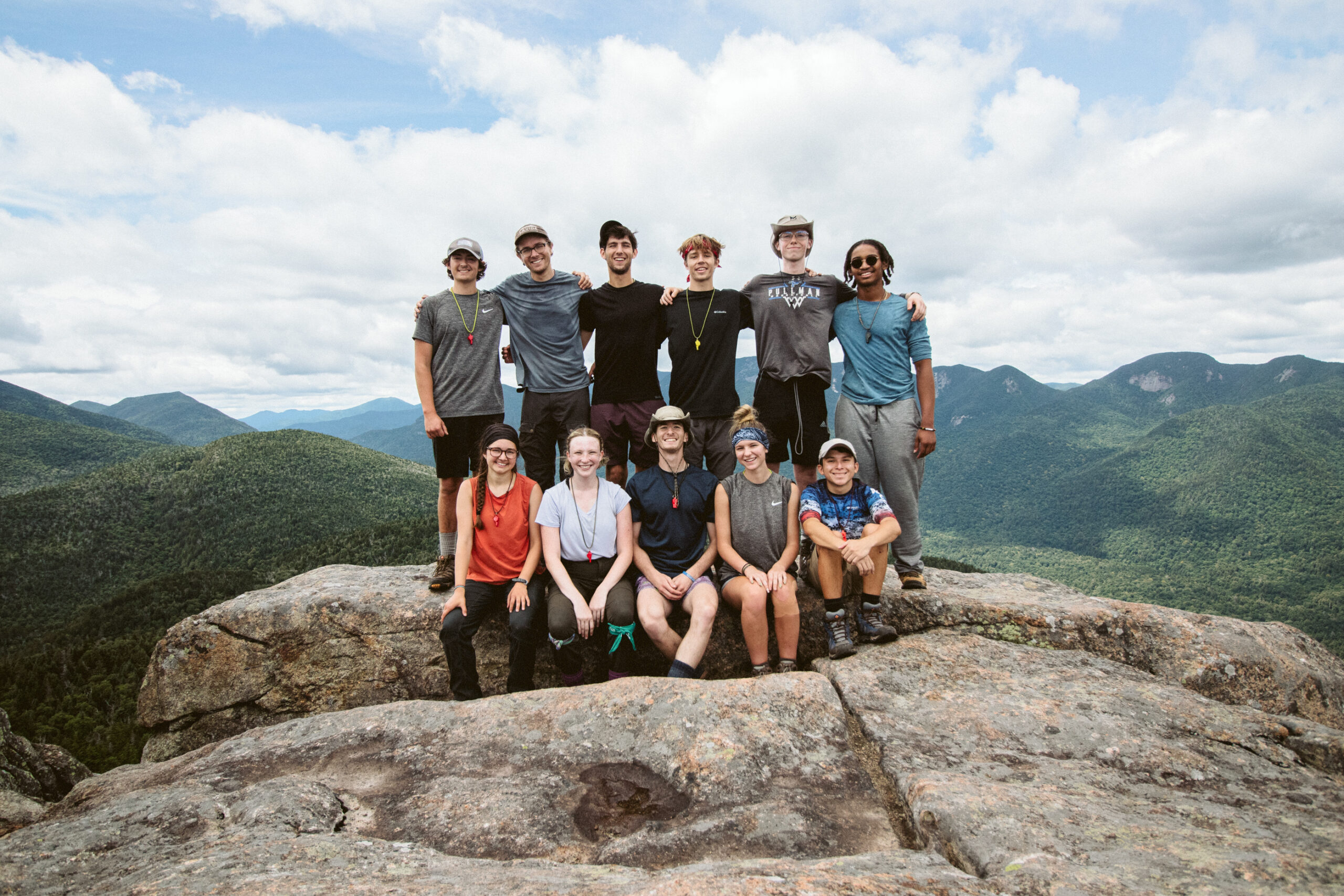 La Vida group on top of a mountain in the Adirondacks. 